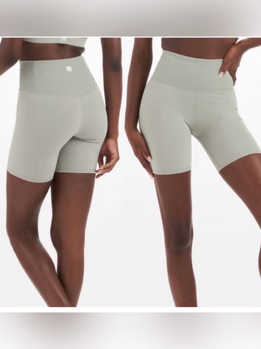 Vuori Women’s Rib Studio Bike Short High Waist Light Grey Size Small